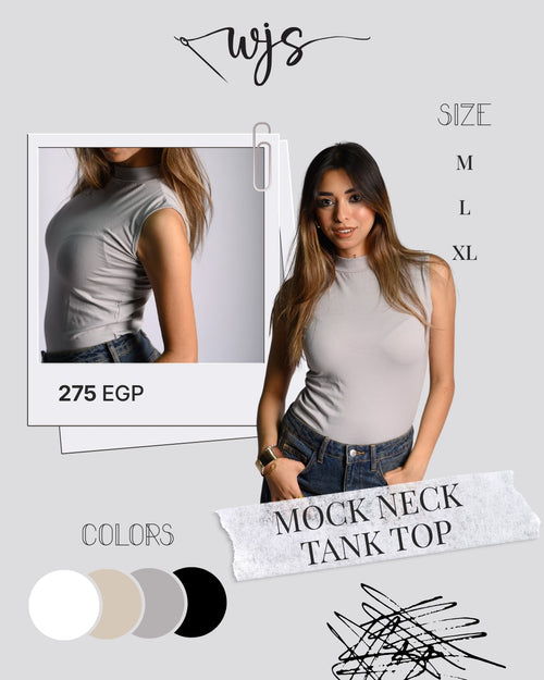 mock neck tank top