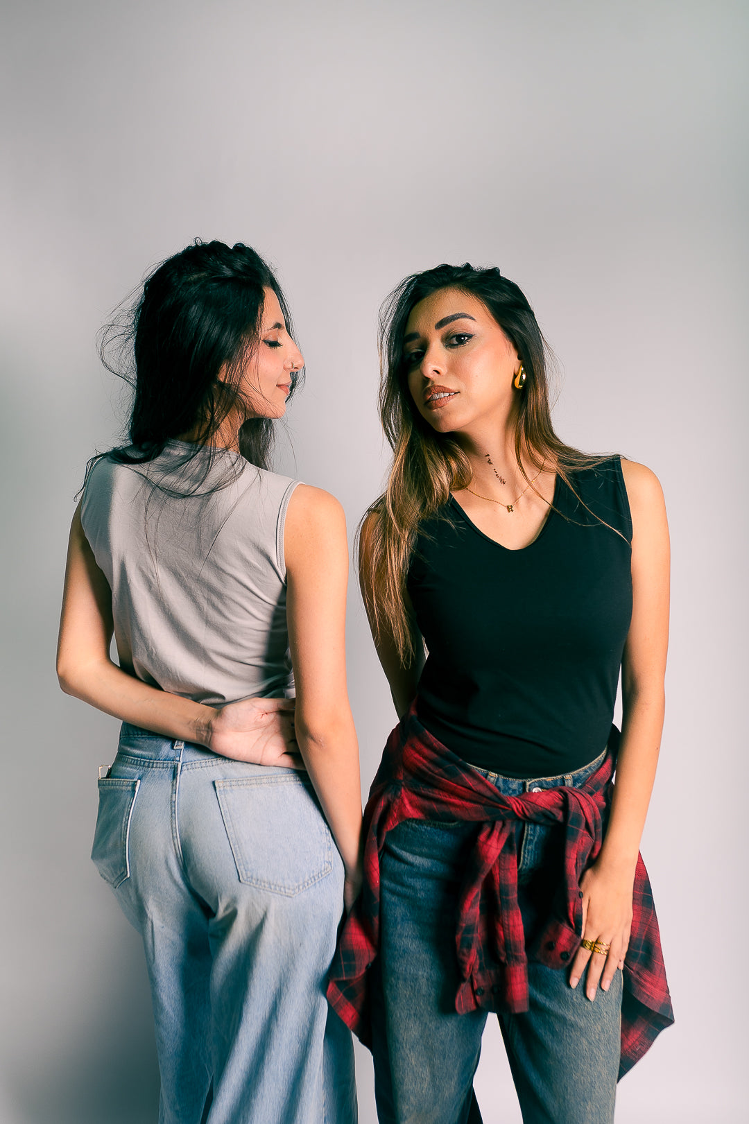 mock neck tank top