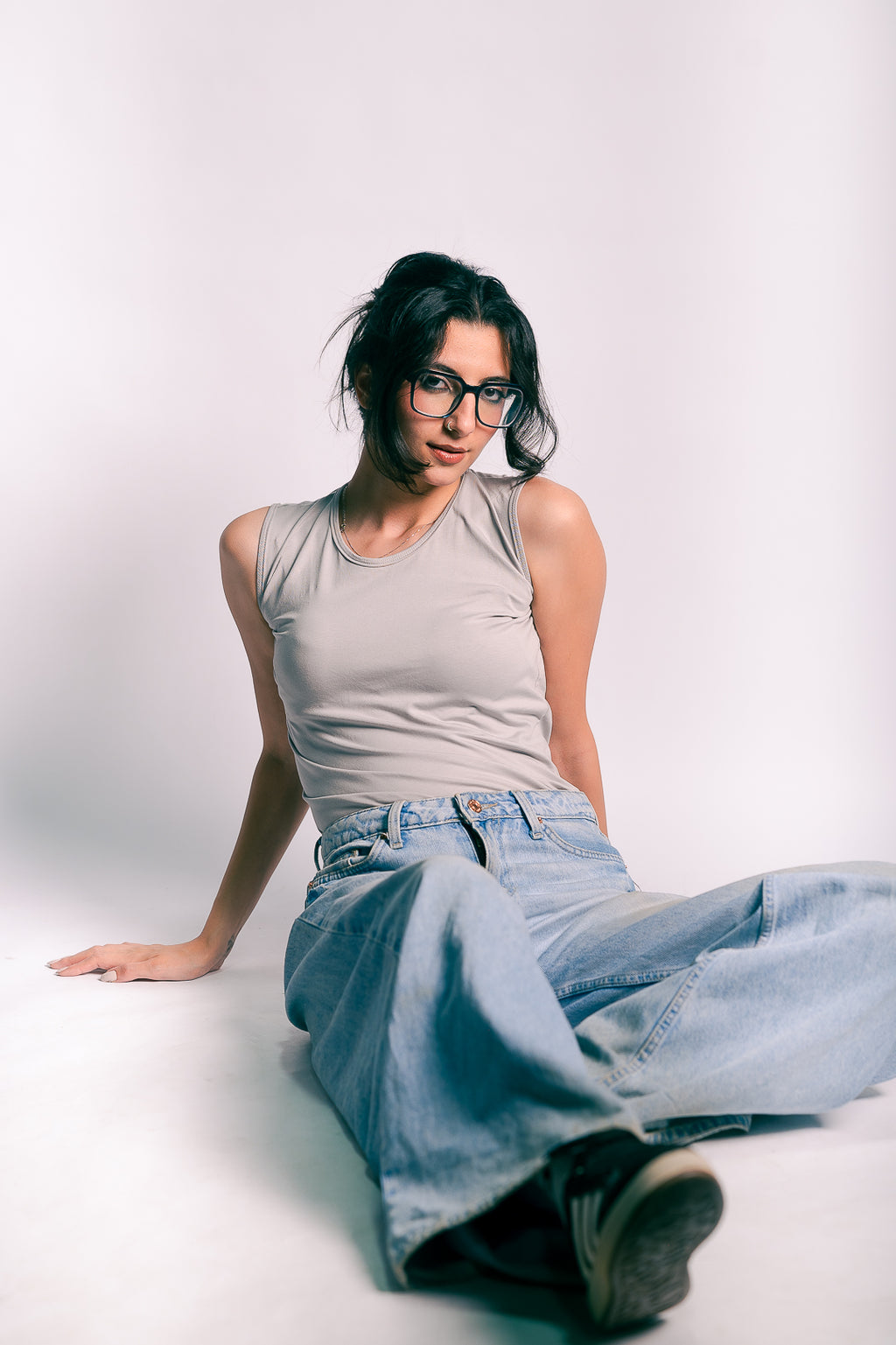 mock neck tank top