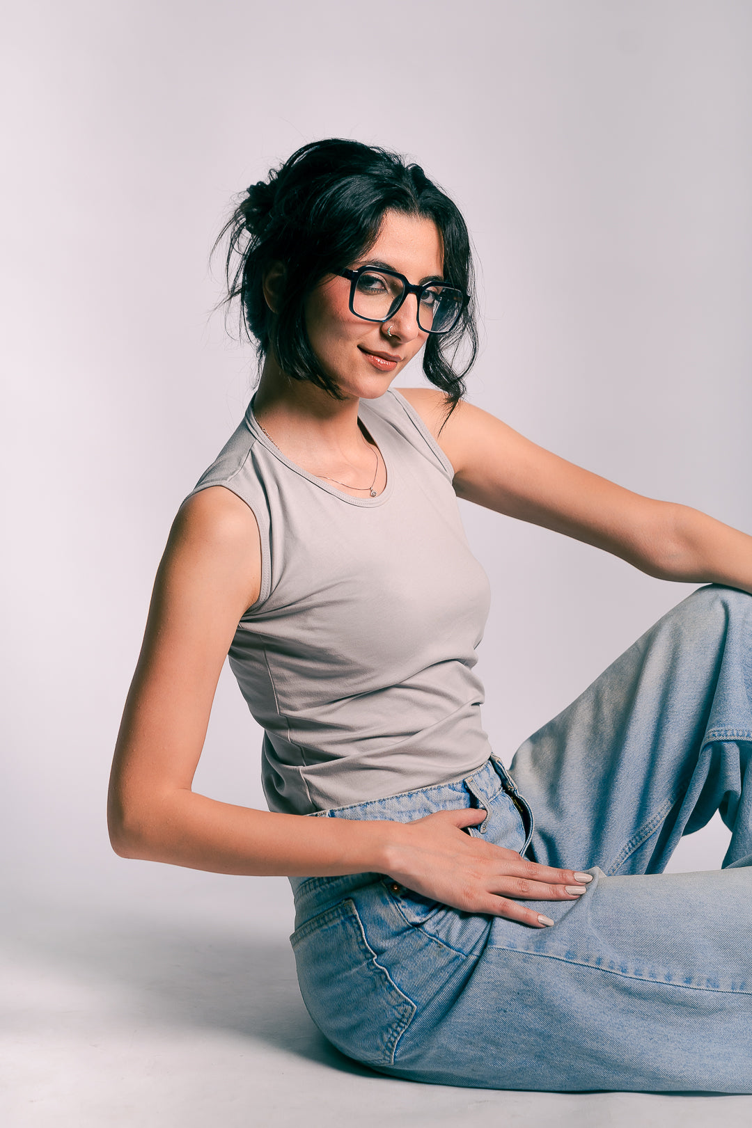 mock neck tank top