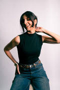 mock neck tank top